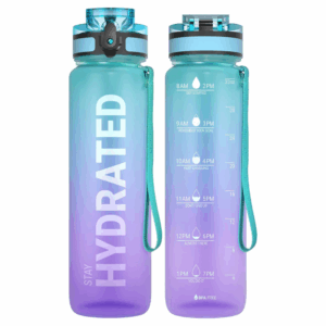 Sahara Sailor Trinkflasche, BPA-Frei Tritan, 1L/500ML/750ML Auslaufsicher Trinkflasche mit Zeitmarkierung für Gym, Sport, Outdoor, Schule, Job
